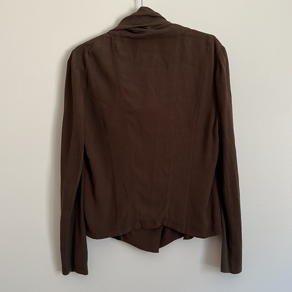 Pure DKNY Chocolate Brown Draped Wrap Jacket - Picture 8 of 9